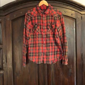 Urban Outfitters Acid Wash Flannel Shirt